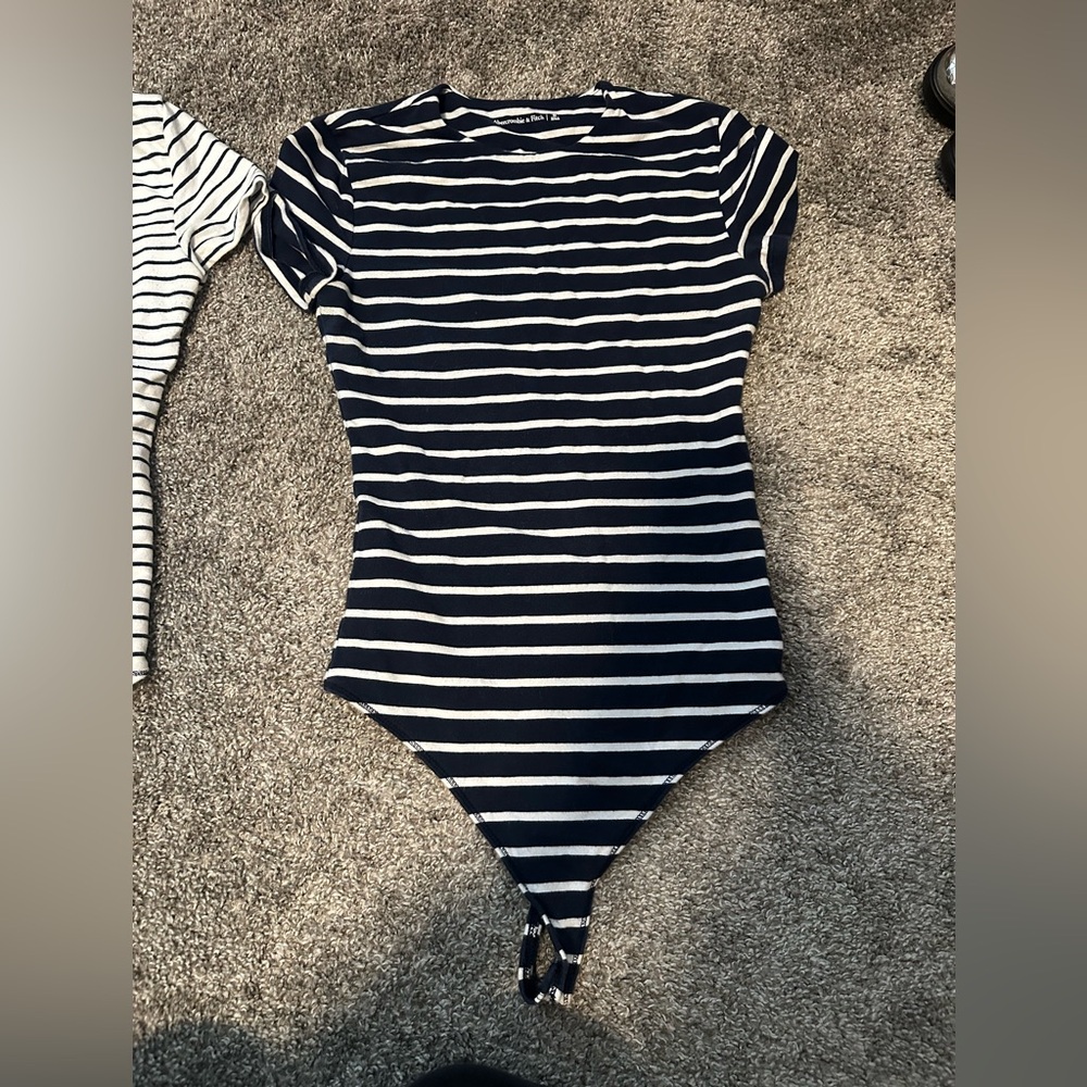 Navy and White Striped Bodysuit